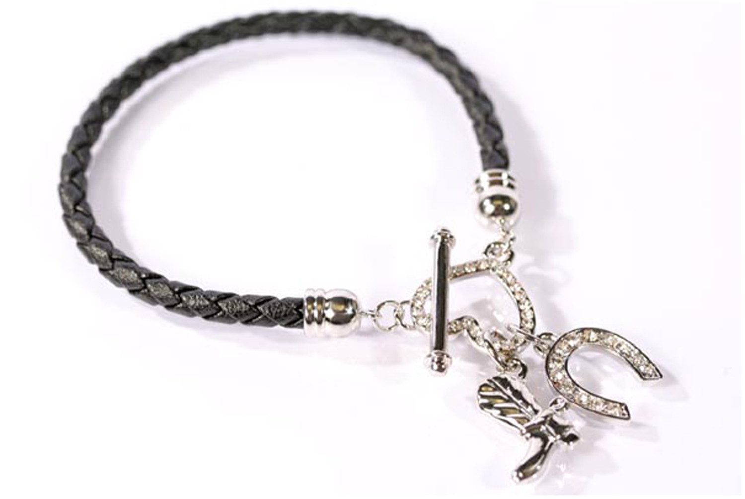 Le Bijou Bettelarmband Crystal Whisper (1-tlg), Leder-Armband mit Bettelanhängern mit Markenkristallen