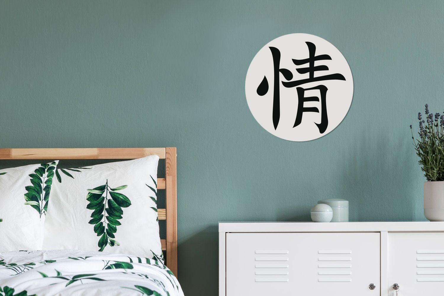 MuchoWow Wandsticker für Gefühle (1 Tapetenaufkleber, Chinesisches Kinderzimmer, Rund, für Tapetenkreis St), Zeichen Wohnzimmer