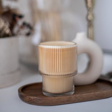 Zoha Glas Riffel Glas Geriffelte Gläser Rillenrelief - Latte Macchiato, Glas, Hitzebeständig - verschiedene Größen