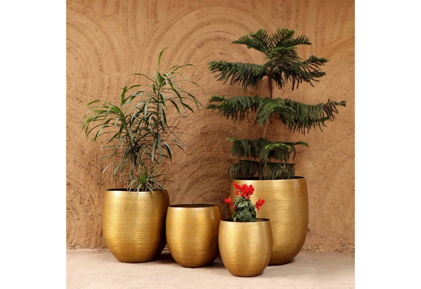 Thumbnail - Casa Moro Pflanzkübel Orientalischer Blumentopf Leon Gold Aluminium Pflanzgefäß (Pflanztopf Übertopf - Pflanzentopf), Ku...