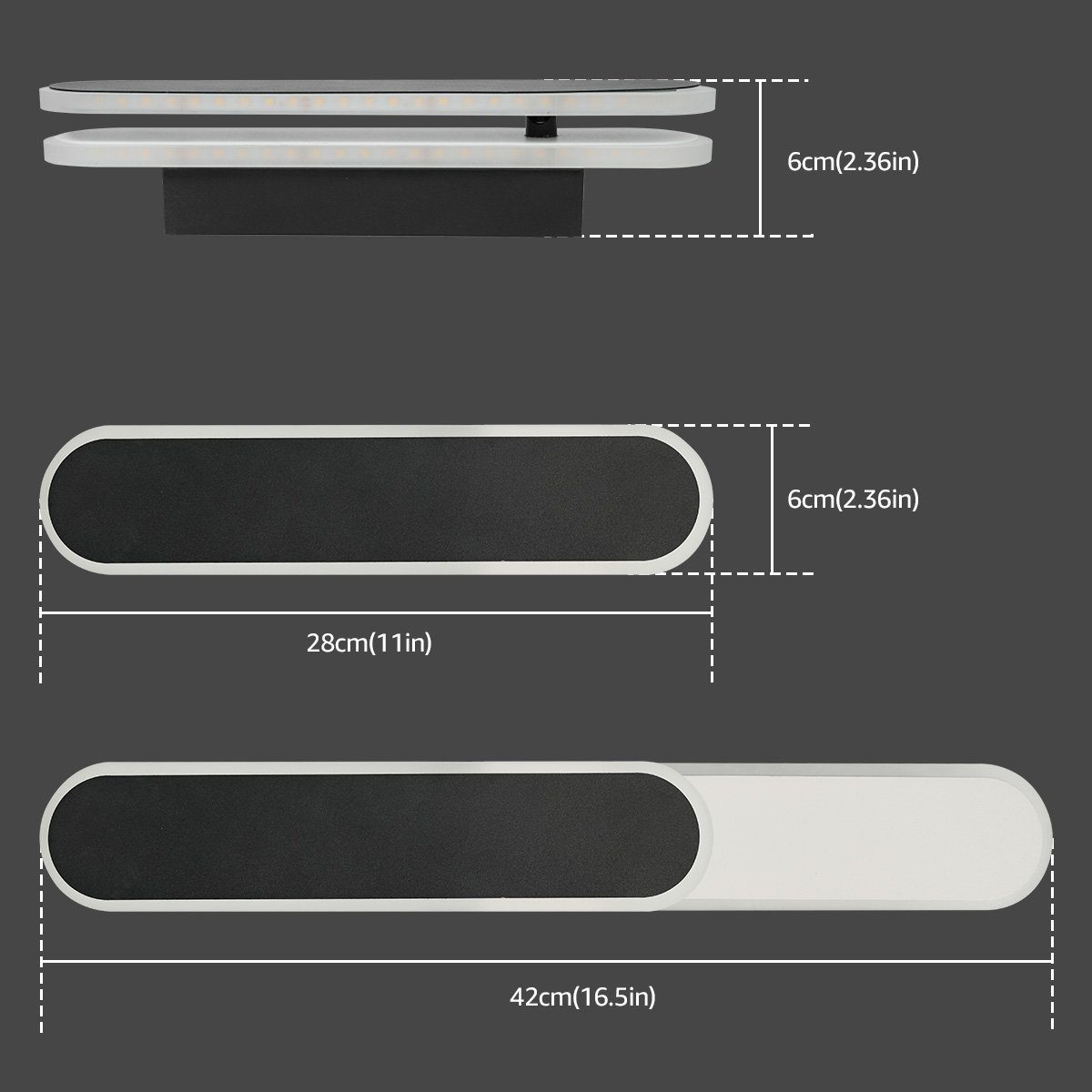 MULISOFT LED Wandleuchte, Innen Wandbeleuchtung, einziehbare Länge, Wandlampe