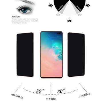 Protectorking Schutzfolie 3x Blickschutz 9H Panzerhartglas für Samsung Galaxy S10 FULL CURVED, (3-Stück), Displayschutz, Schutzglas ANTI-SPY PRIVACY BLICKSCHUTZ 9H Härte