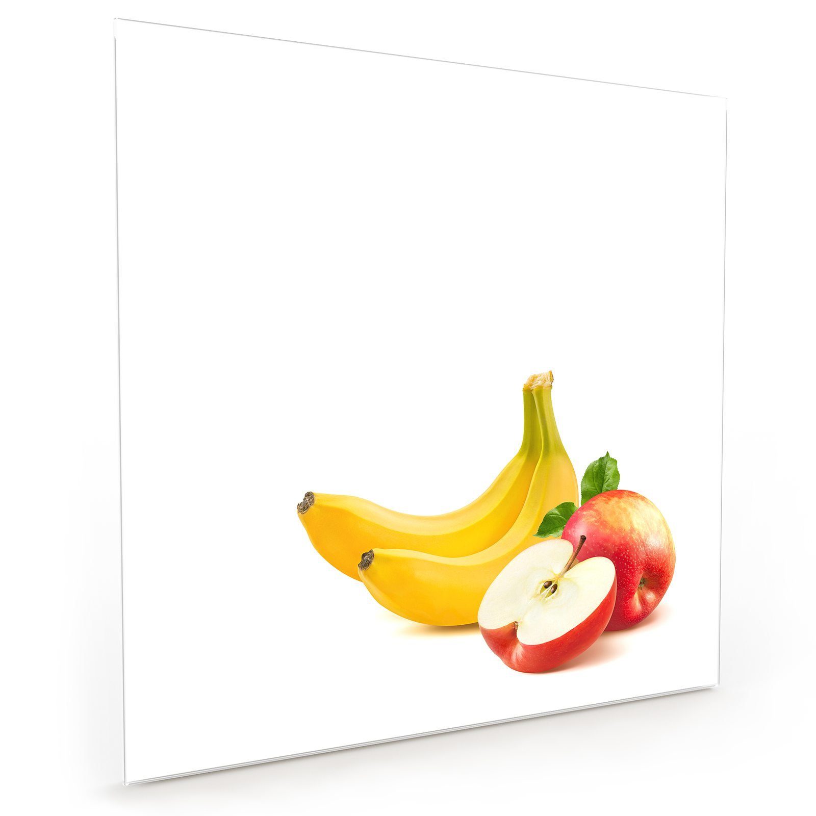 mit Motiv Küchenrückwand Primedeco Glas und Küchenrückwand Spritzschutz Äpfelschnitz Bananen