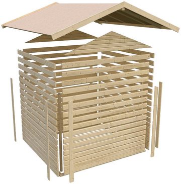 Karibu Gartenhaus Carlberg 2, BxT: 213x197 cm, (Set), anthrazit, naturbelassen oder terragrau