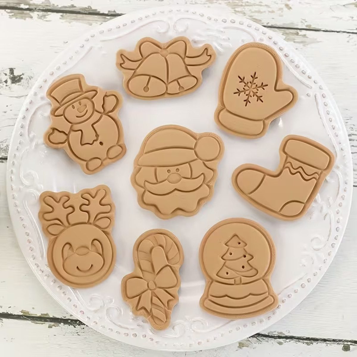 COFI 1453 Ausstechform Weihnachts Ausstechformen 8er Set für Plätzchen Kekse und Fondant, (8-St) – Bild 5 von 5