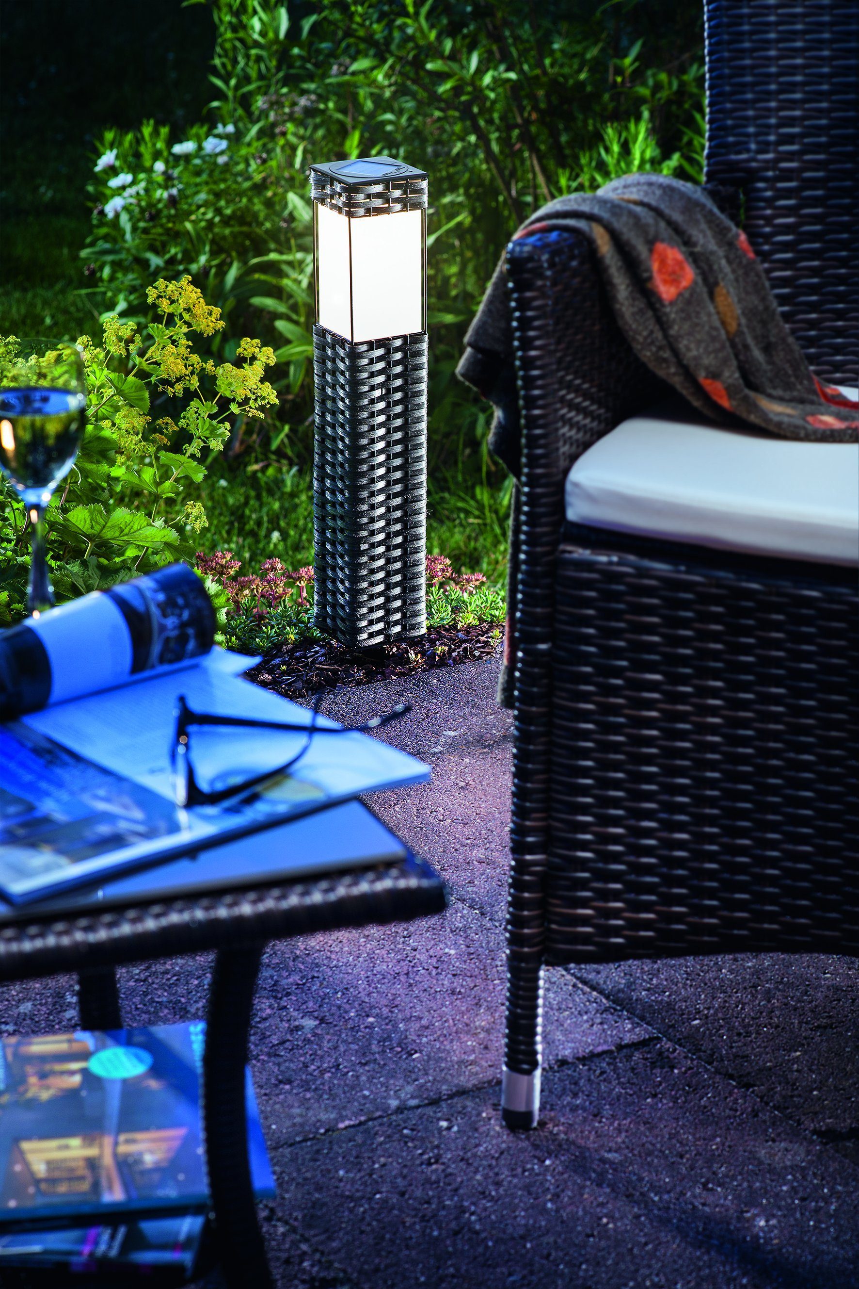 esotec LED Gartenleuchte Esotec Solarleuchte Rattan, günstig online kaufen