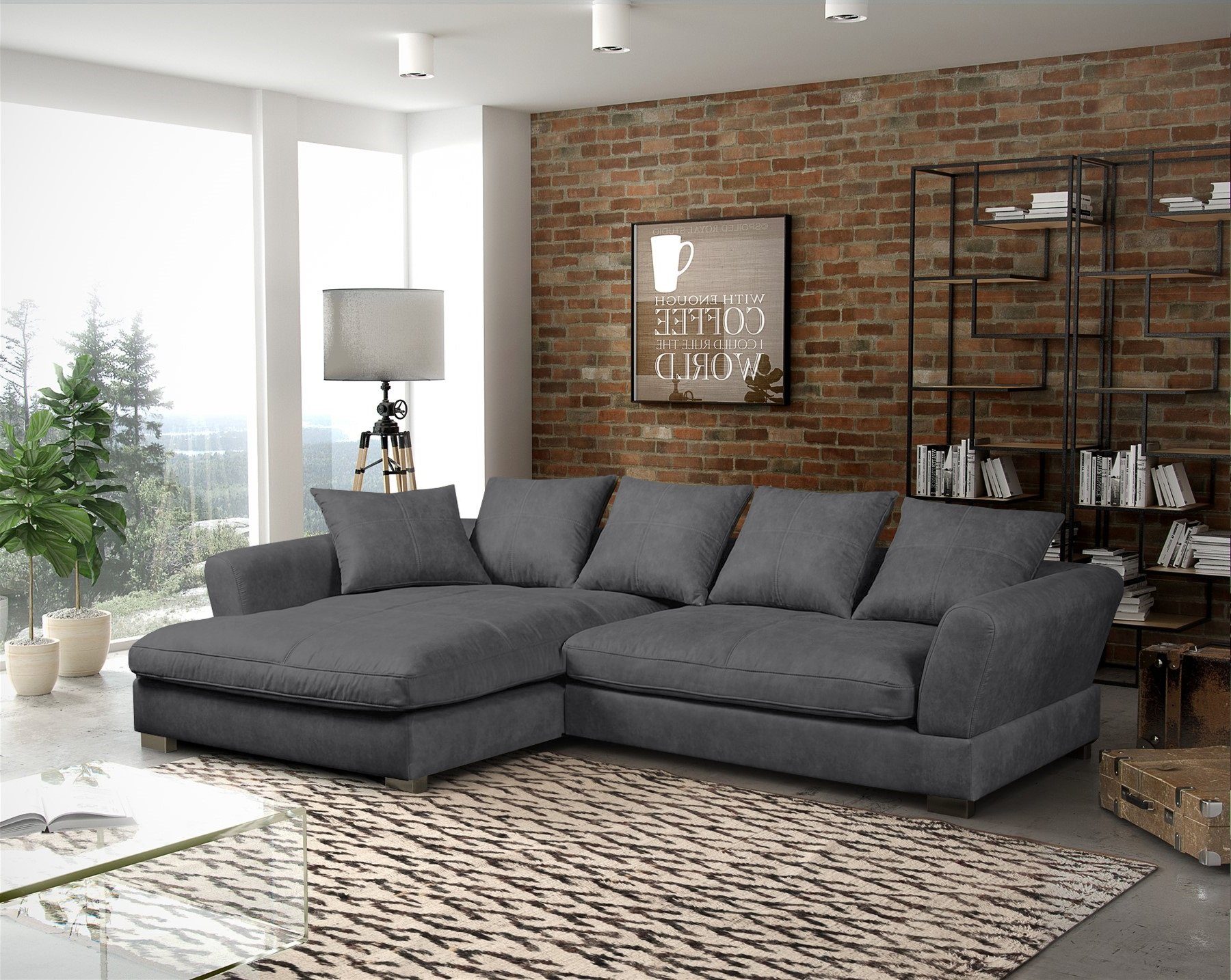 Fun Möbel Ecksofa TIZIAN in Stoff günstig online kaufen