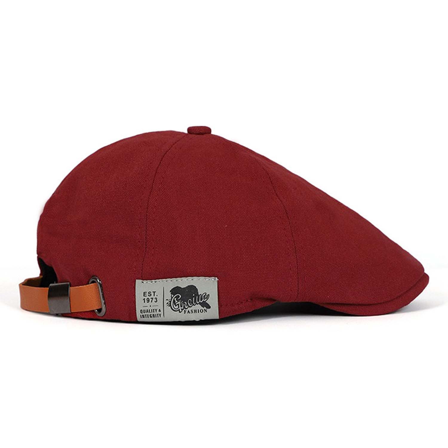 Bwecuy Flat Cap Retro Vintage Street Beret Cap,Flacher Verstellbarer