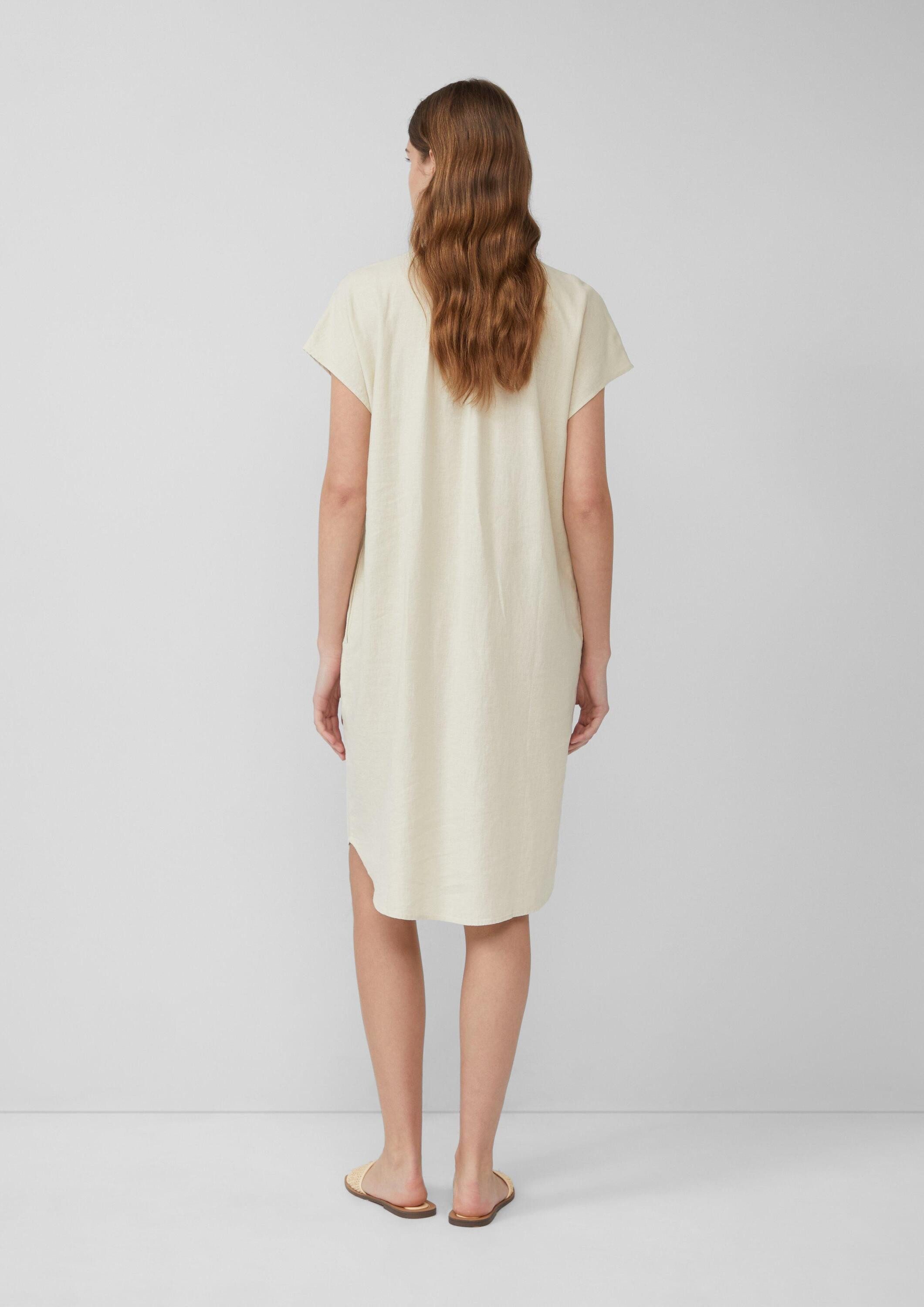 s.Oliver Midikleid Kleid Midi-Kleid aus Leinenmix mit Eingrifftaschen