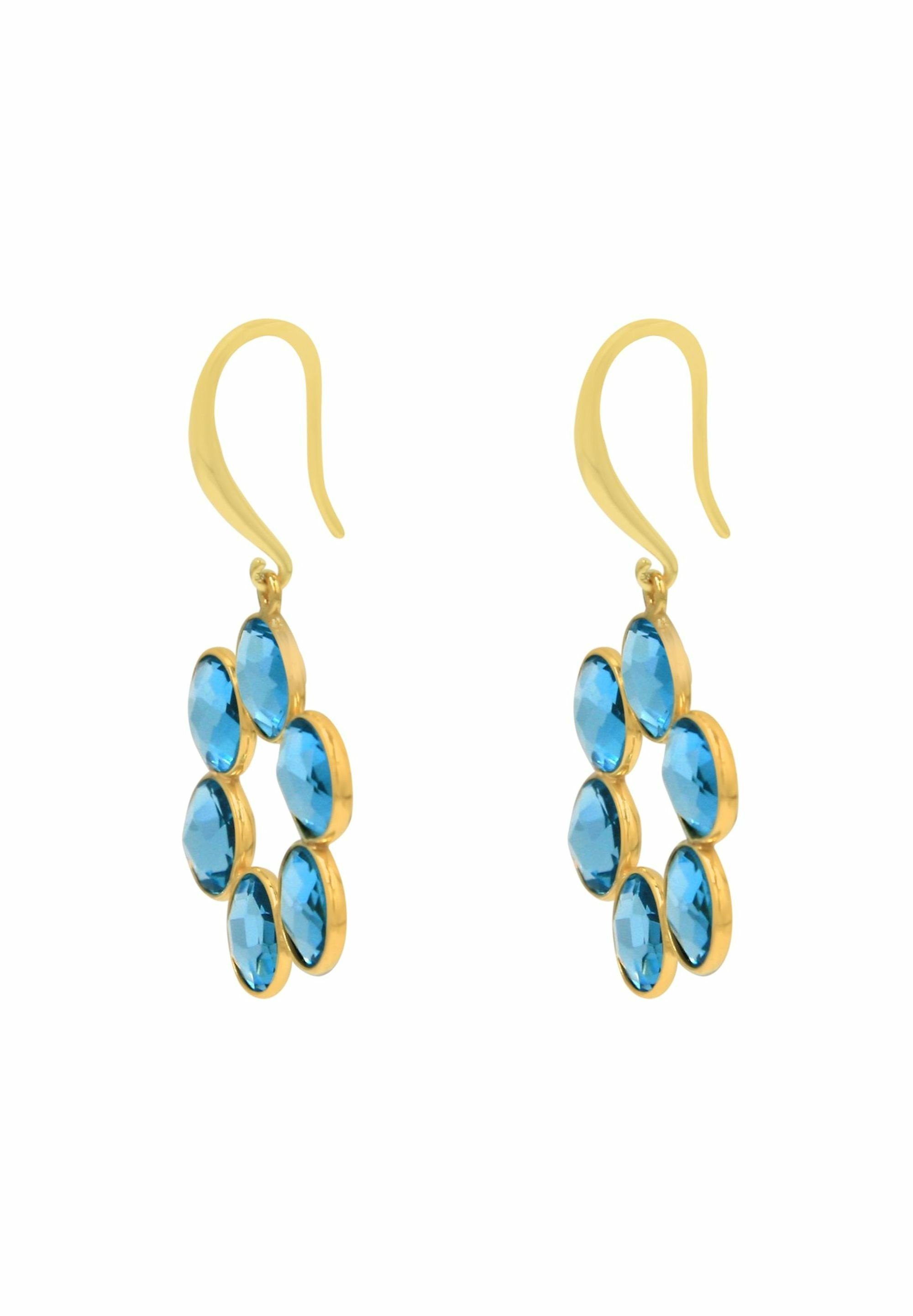 Gemshine Paar Ohrhänger Blautopas Quarz günstig online kaufen