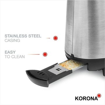 KORONA Toaster Single-Toaster, Edelstahl, Ein-Scheiben-Toaster, kompakt, platzsparend