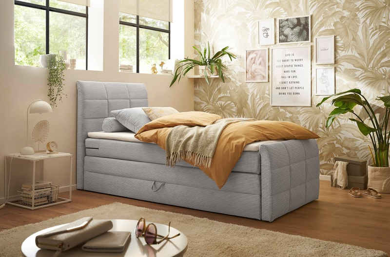 ED EXCITING DESIGN Boxspringbett Bolivia, harte Seite mit Kokosmatte, weiche Seite mit Filzabdeckung