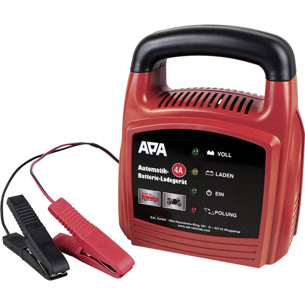 APA Automatik-Batterie-Ladegerät 12 V, 4 A 16626 Autobatterie-Ladegerät (Ladungserhaltung)