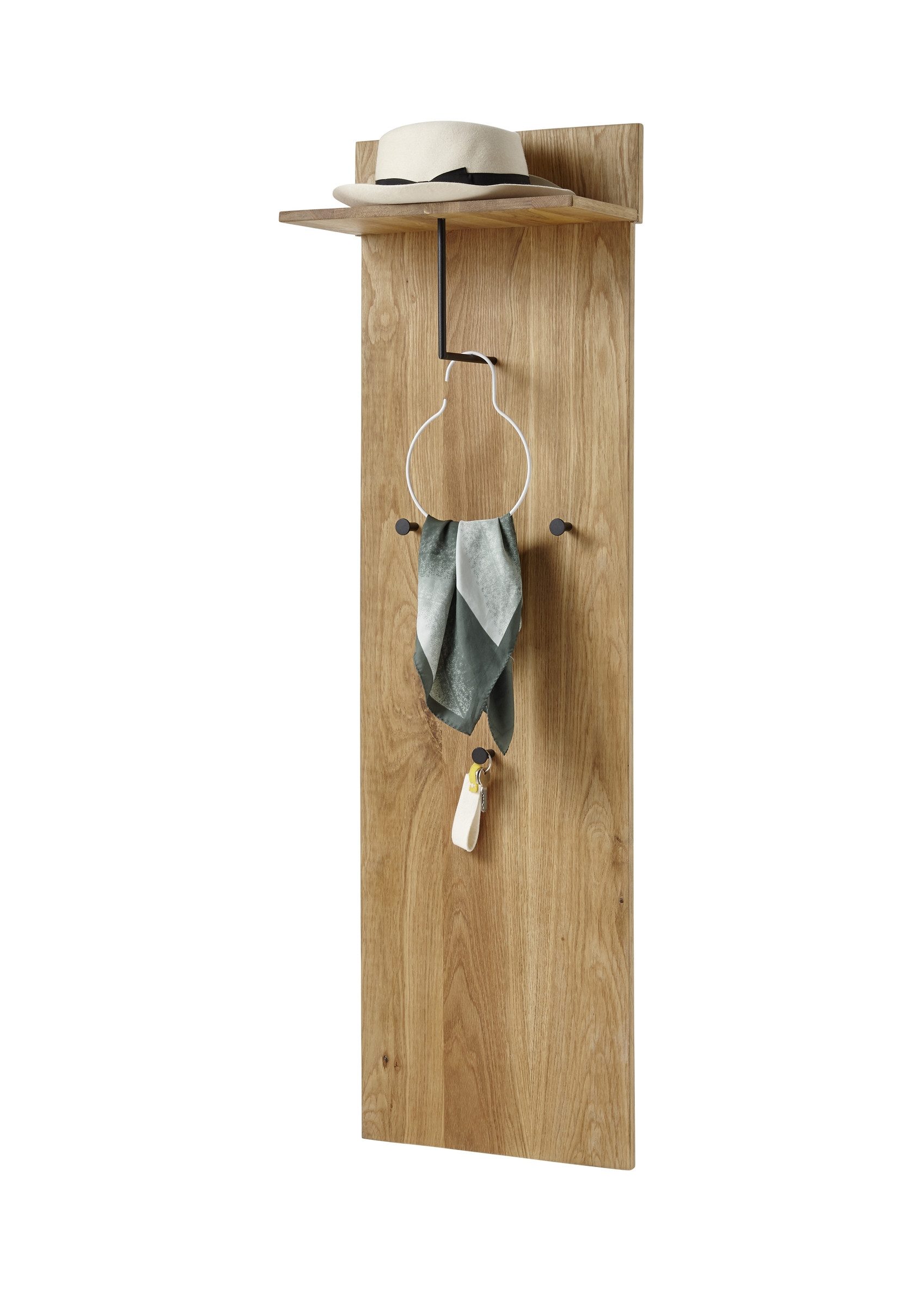 möbelando Garderoben-Set Anacortes, (2-teilig) Paneel + Kommode, in Eiche - 42x180x35 (BxHxT)