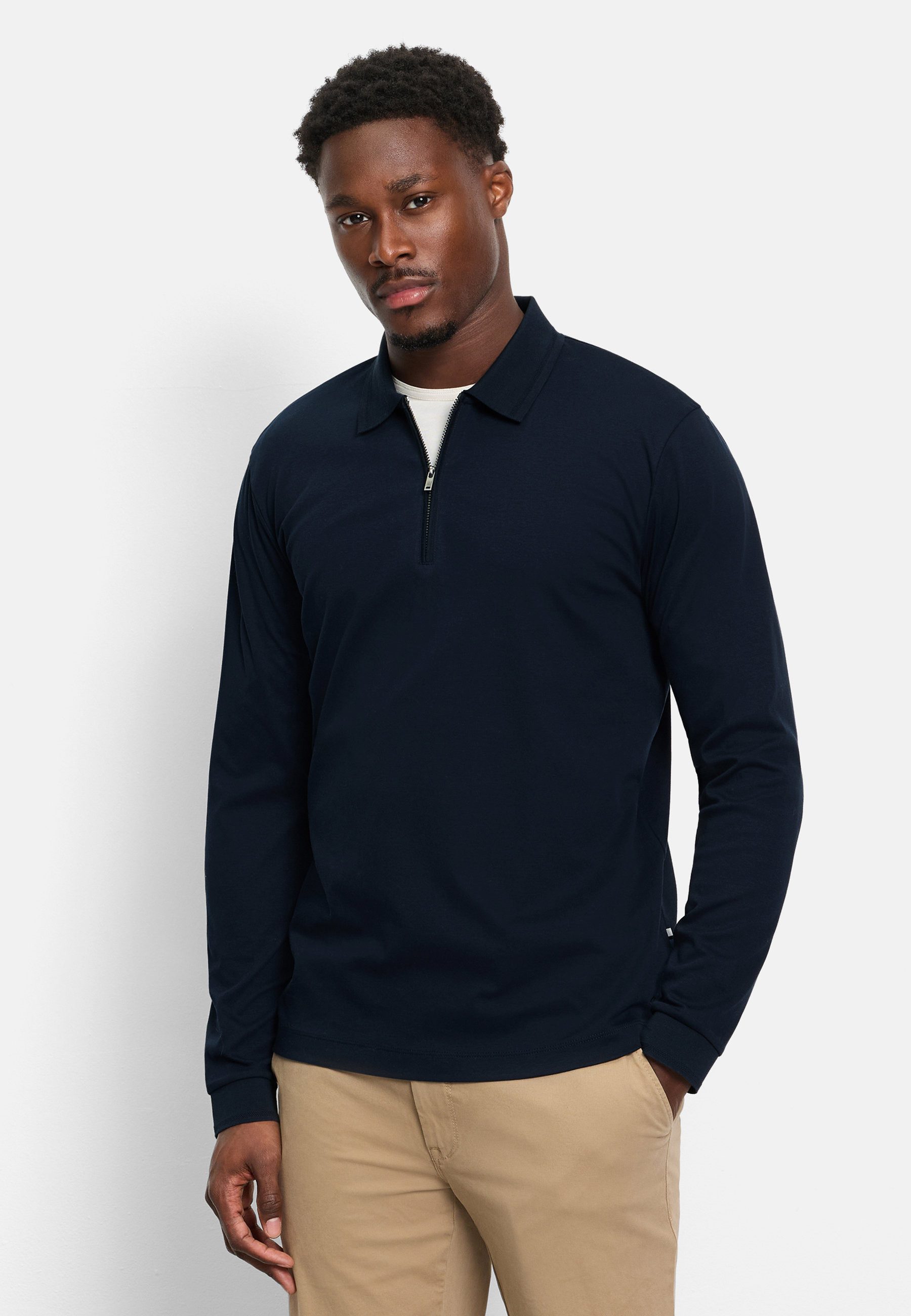 OLYMP Poloshirt OLYMP Casual Wirk, Polo langarm