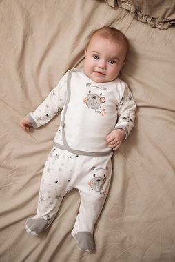Makoma Erstausstattungspaket Baby Wickeljacke & Hose mit Fuß für Jungen & Mädchen Neutral Teddy (Set, 2-tlg., Wickeljacke Hose) 100% Baumwolle