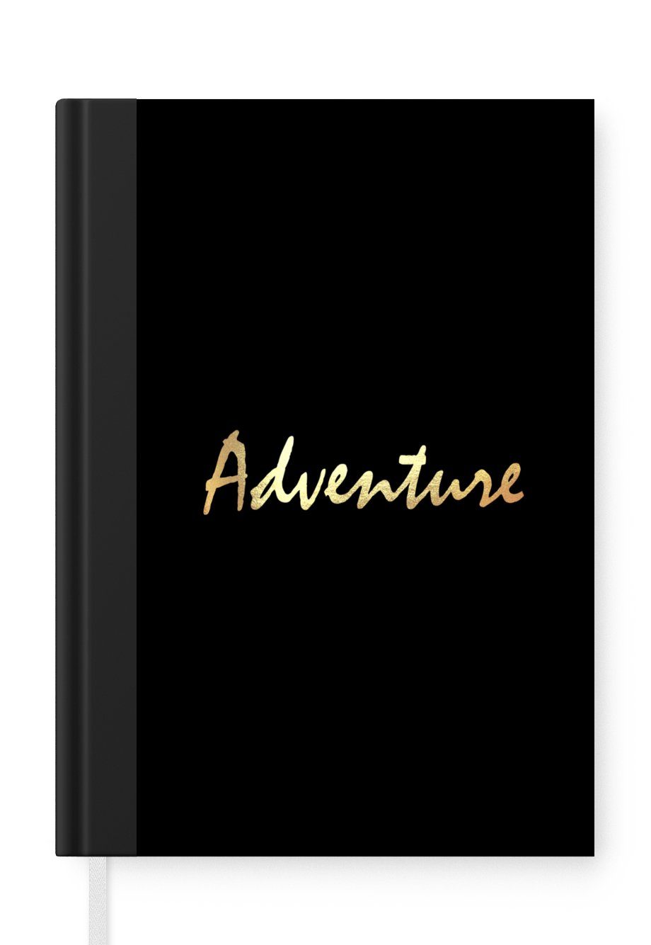MuchoWow Notizbuch Zitat - Abenteuer - Gold, Journal, Merkzettel, Tagebuch, Notizheft, A5, 98 Seiten, Haushaltsbuch