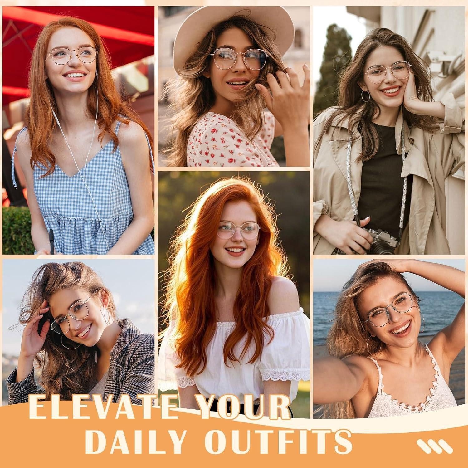 LuxusKollektion Brille Brille Damen Katzenauge Metallgestell Schwarz und Gold Rahmen