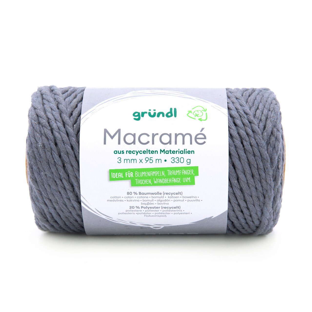 Gründl Gründl Macramé grau 330 g Kettgarn