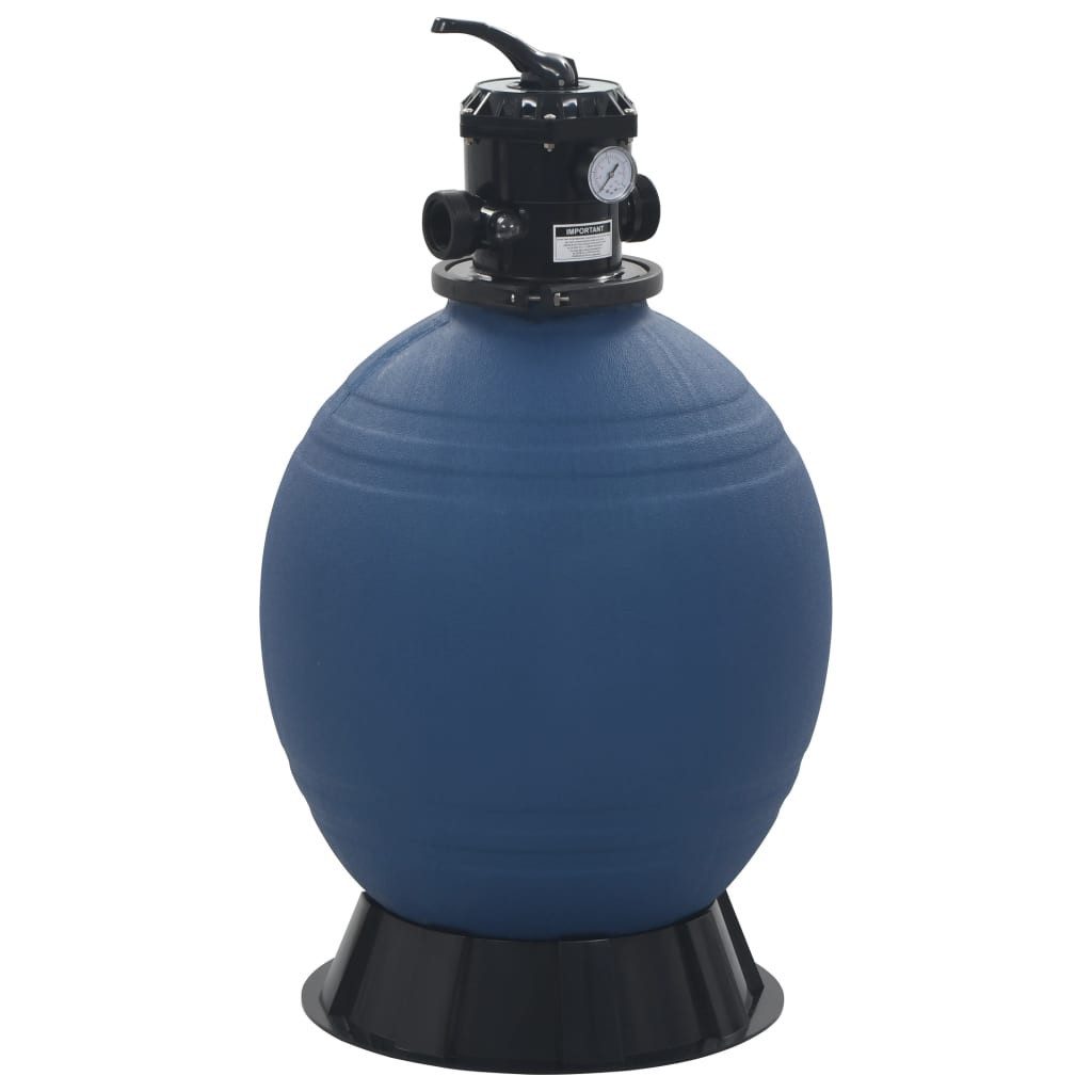 vidaXL Kartuschen-Filterpumpe 560 mm Pool-Sandfilter mit 6-Wege-Ventil Filterkessel Blau 560 mm
