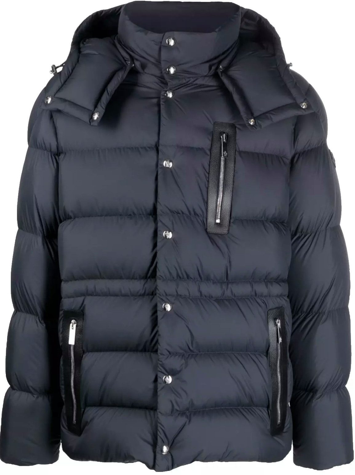 MONCLER Daunenjacke Bauges Mantel Bomber Parka mit Kapuze 4XL Zwei-Wege-Reißverschluss mit Druckknopf-Leiste