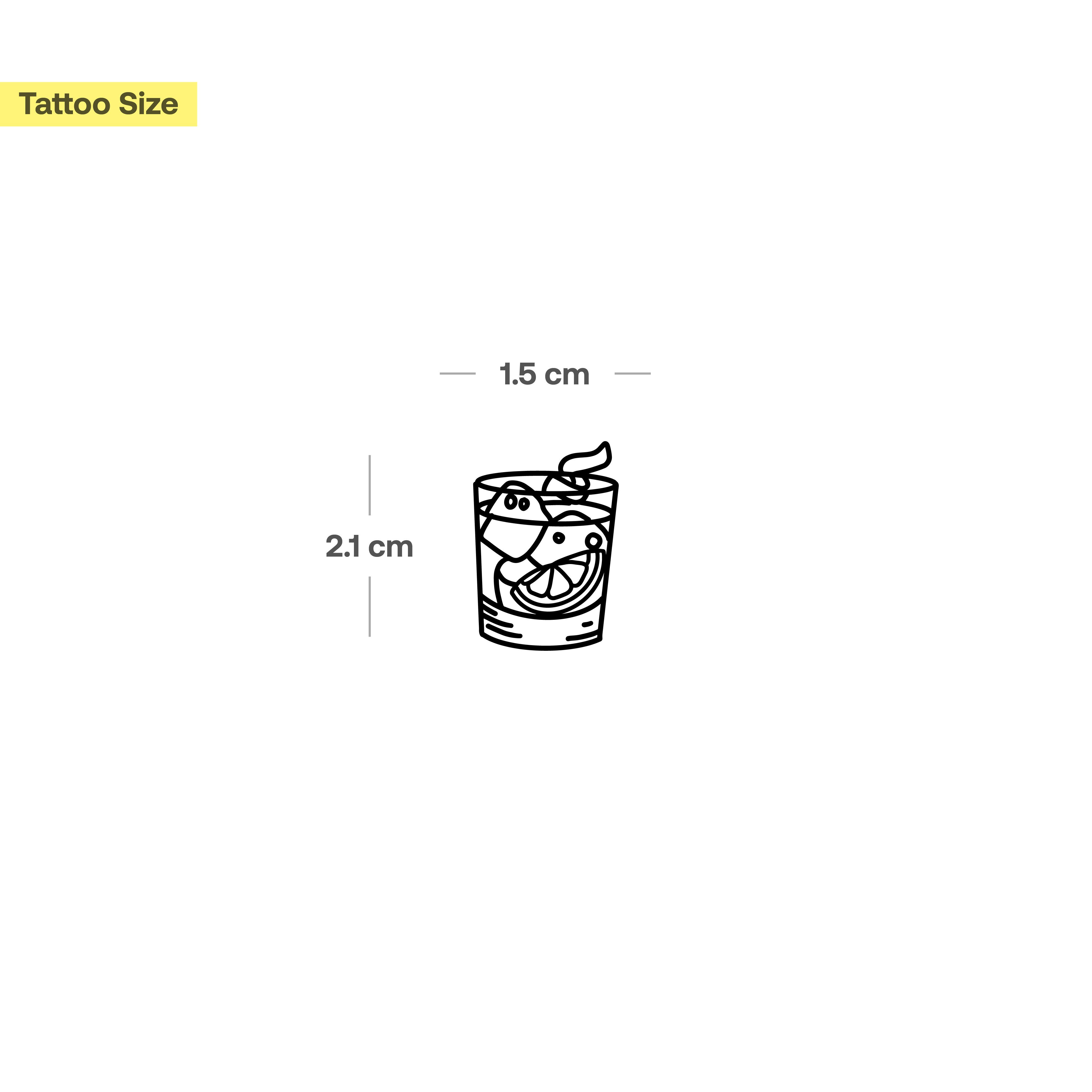 Inkster Schmuck-Tattoo Aperol Glas Tattoo, wasserfestes temporäres Tattoo, 2 Wochen Halt