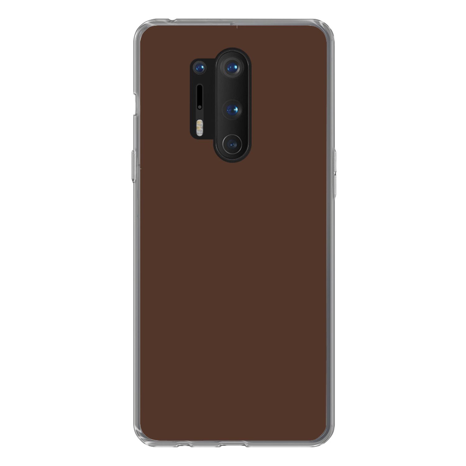 MuchoWow Handyhülle für OnePlus 8 Pro Braun - Dunkel - Farben, Phone Case, Silikon, Schutzhülle Dünn