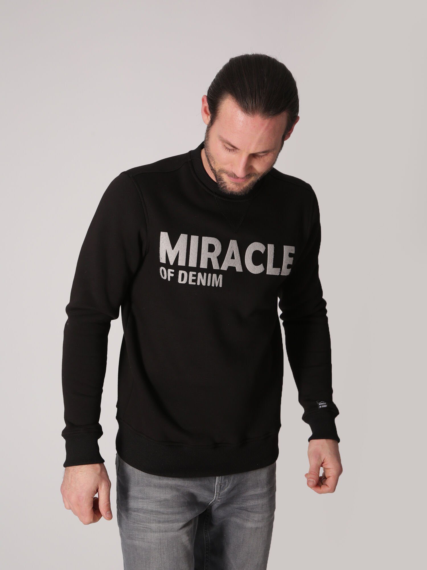 Miracle of Denim Sweatshirt mit Flock-Print Black