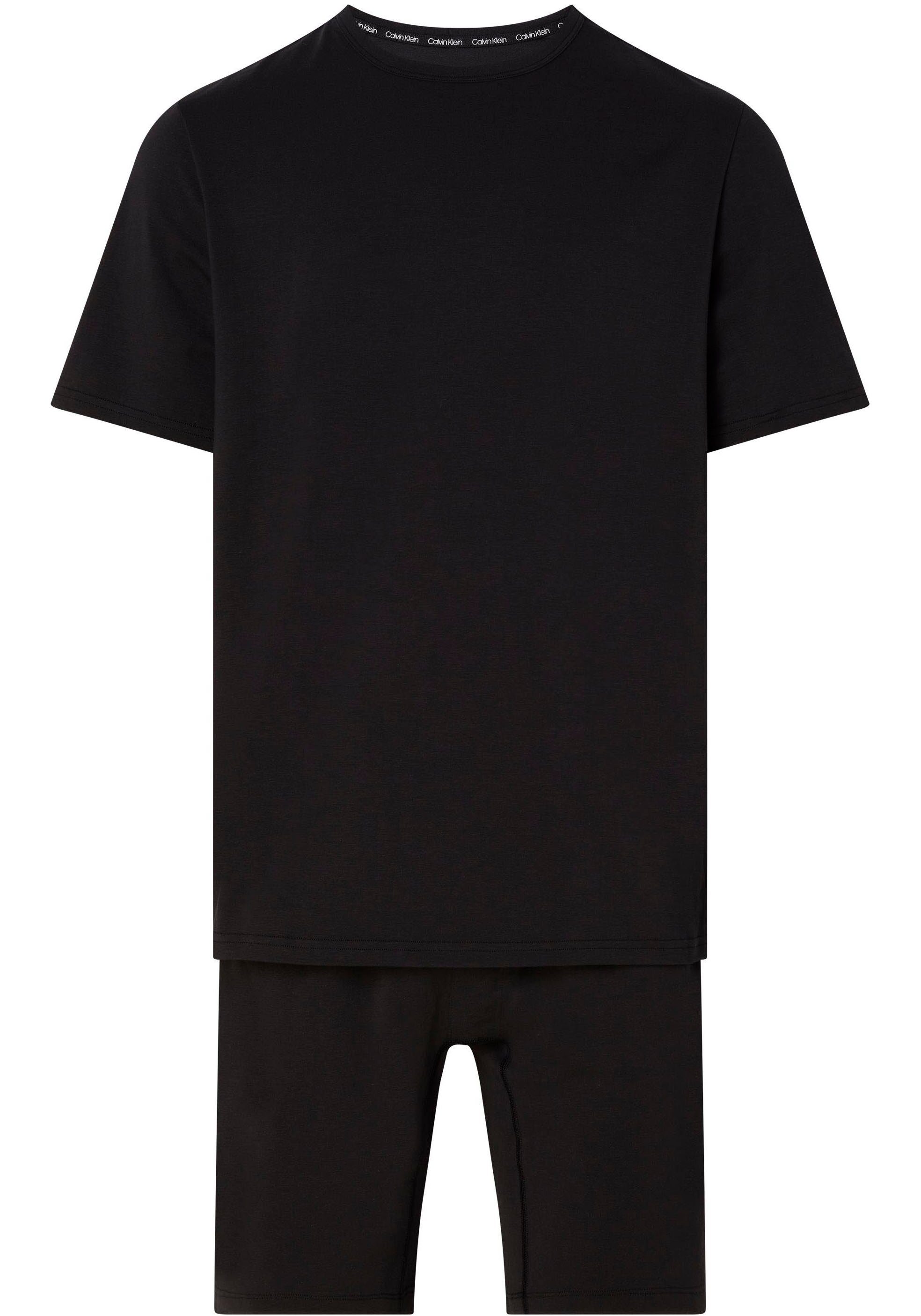 SET Klein dem 2 Logoschriftzügen Pyjama tlg) (Set, Bund Underwear SHORT Calvin BLACK S/S auf mit