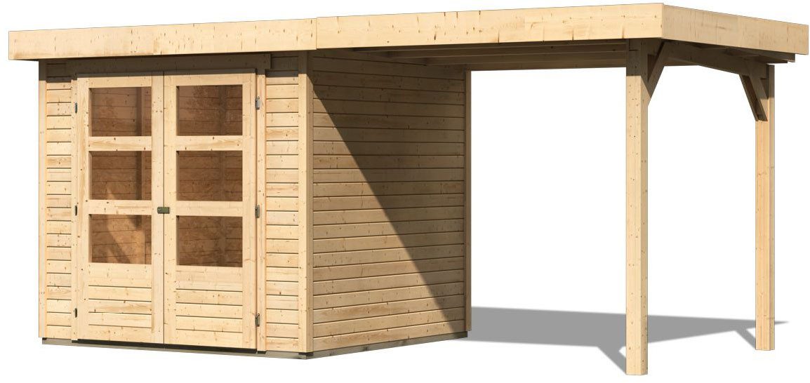 KONIFERA Gartenhaus Nikulai 2, BxT: 467x238 cm, (Set), inkl. Anbaudach