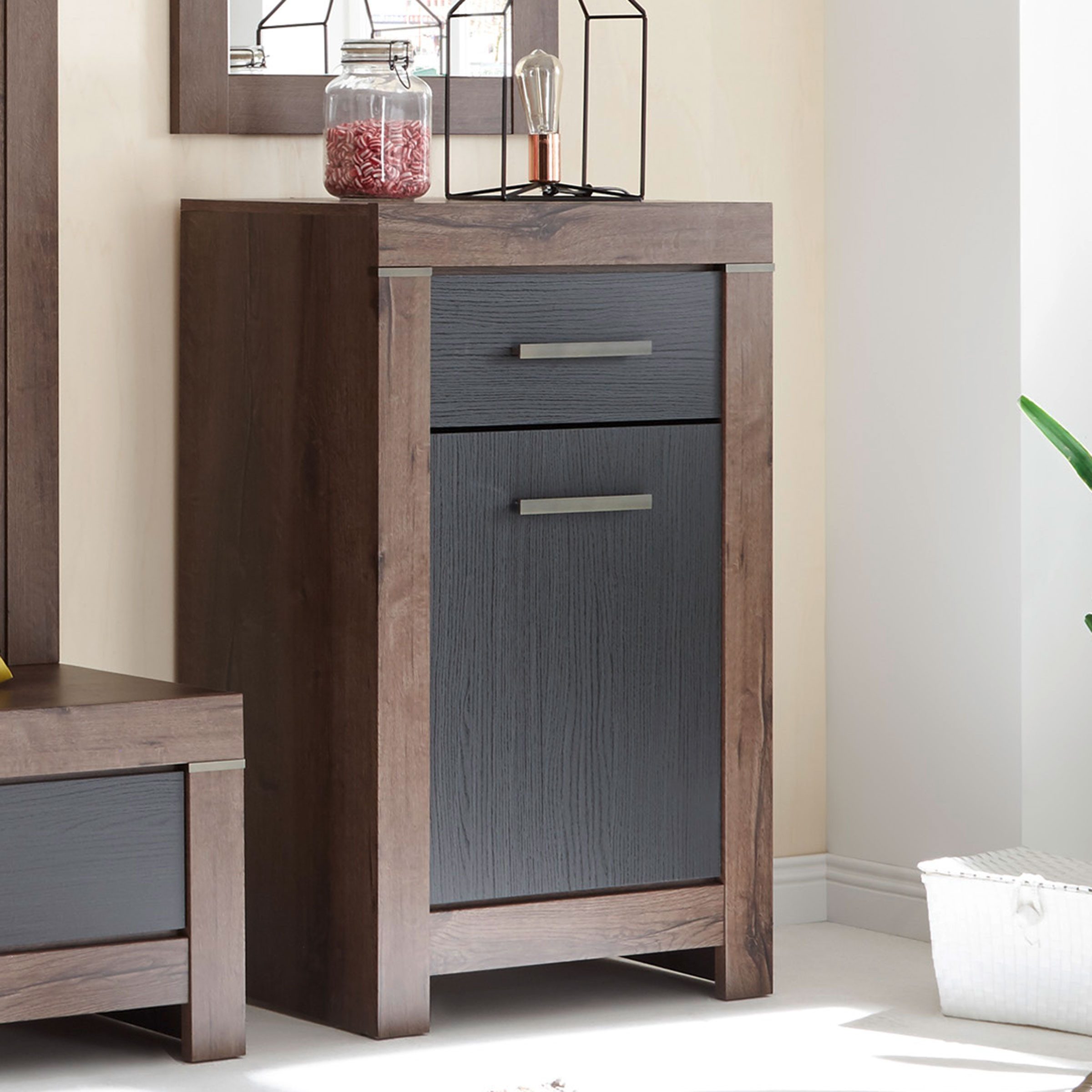 Bega Consult Kommode Kommode Balin Schubkastenkommode Schwarz Eiche Canyon Dekor