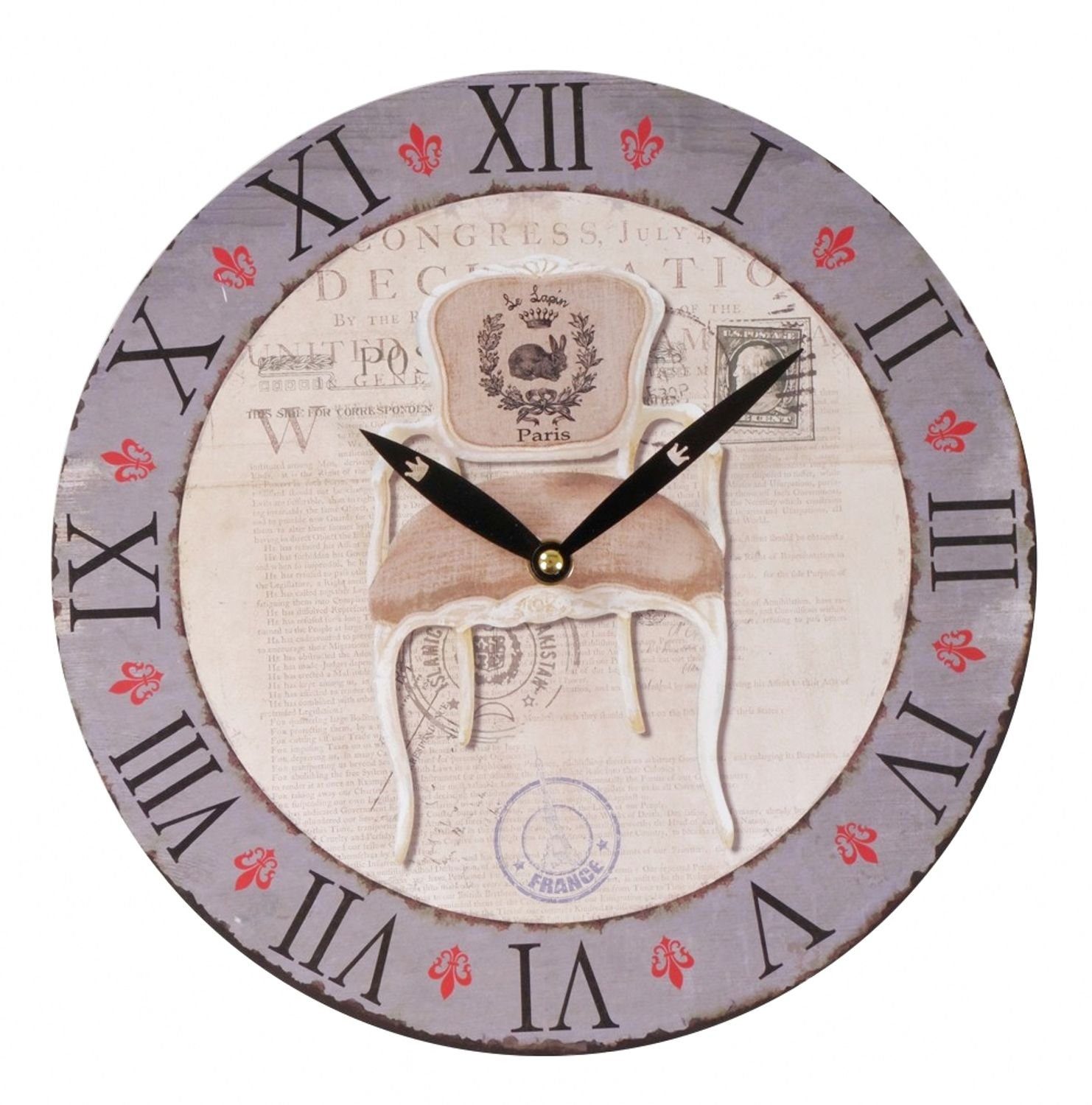 BURI Wanduhr Zeitlose Wanduhr Ø29cm Landhausstil günstig online kaufen