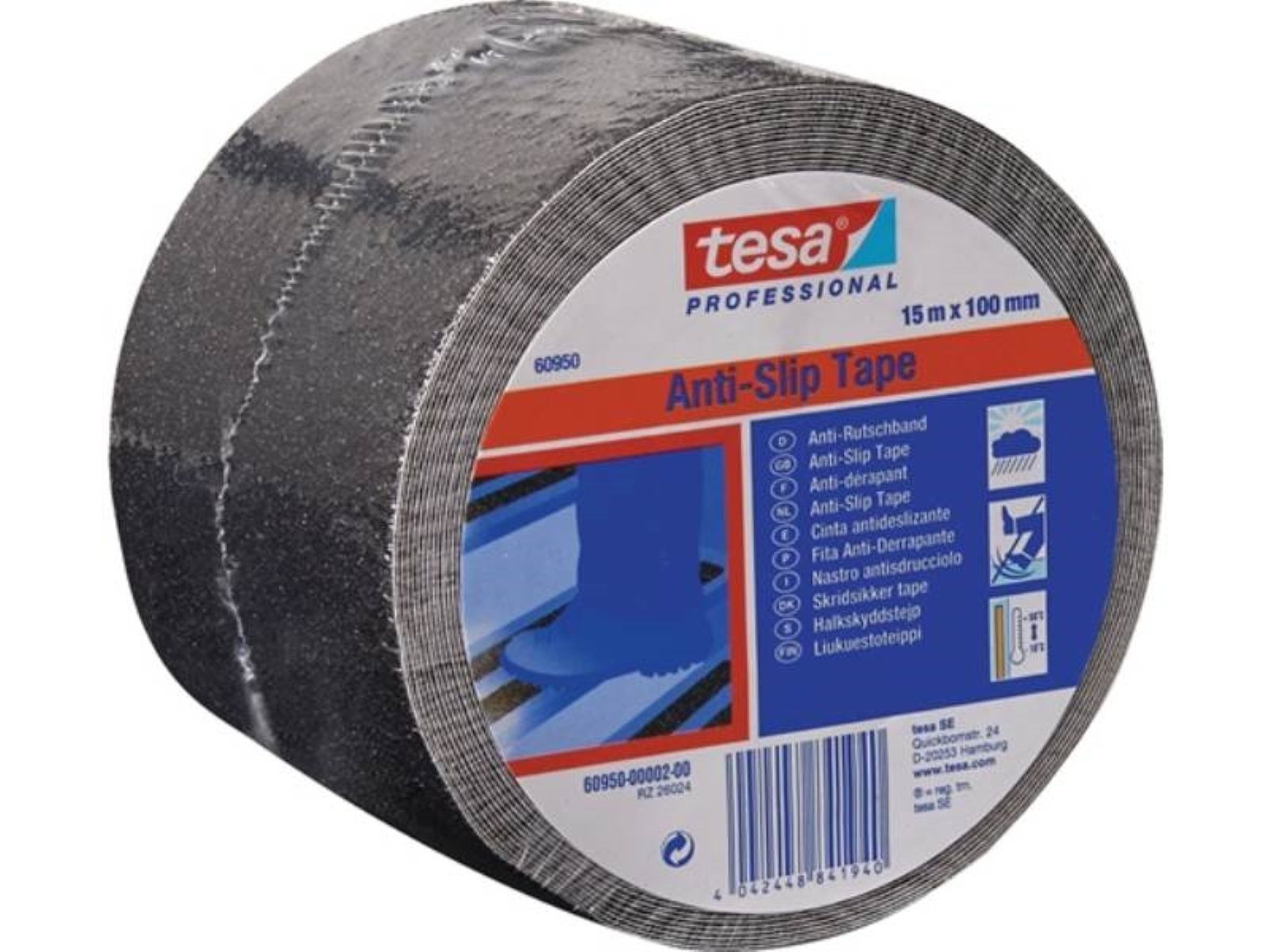 tesa Klebeband Anti-Rutsch-Klebeband 60950 schwarz L.15 m,B.100mm Rl.TESA sehr starke