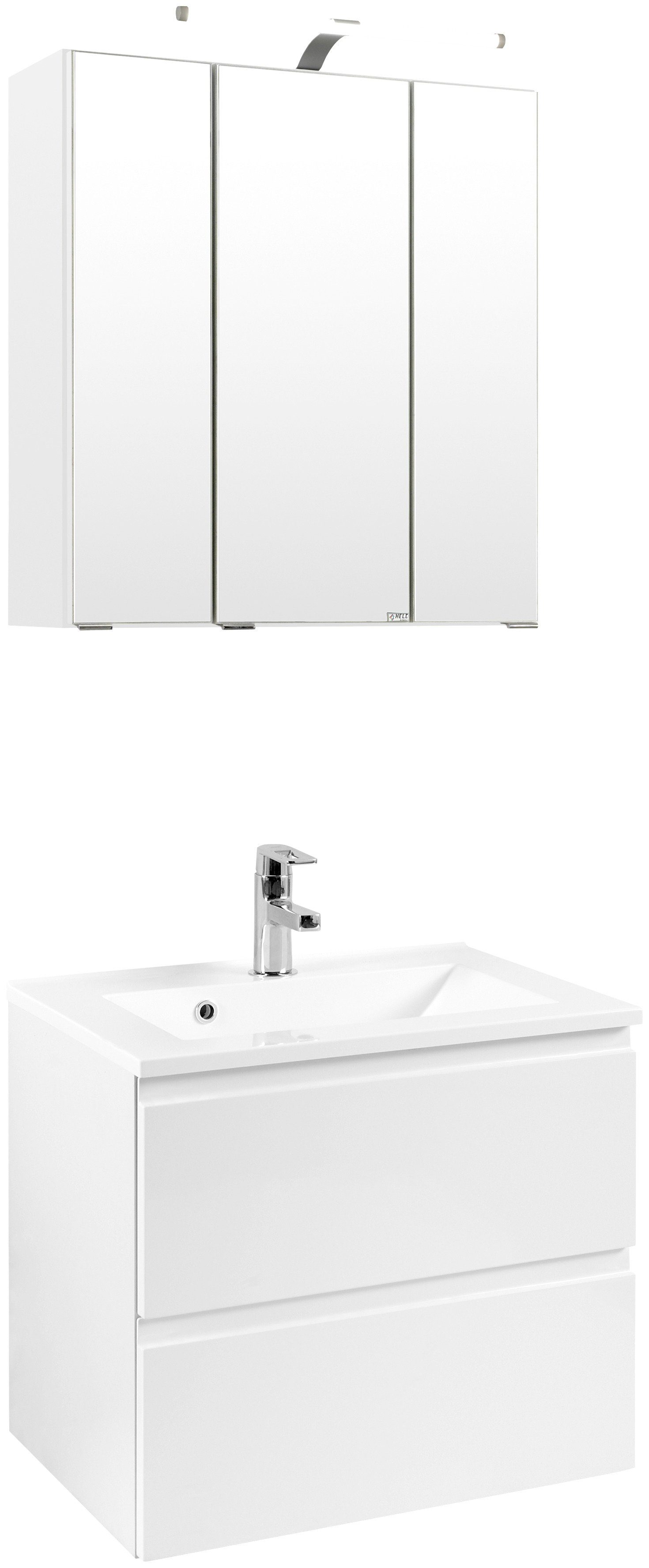 welltime Badmöbel-Set Cardiff, (2-St), Breite 60 cm, griffloses Design günstig online kaufen