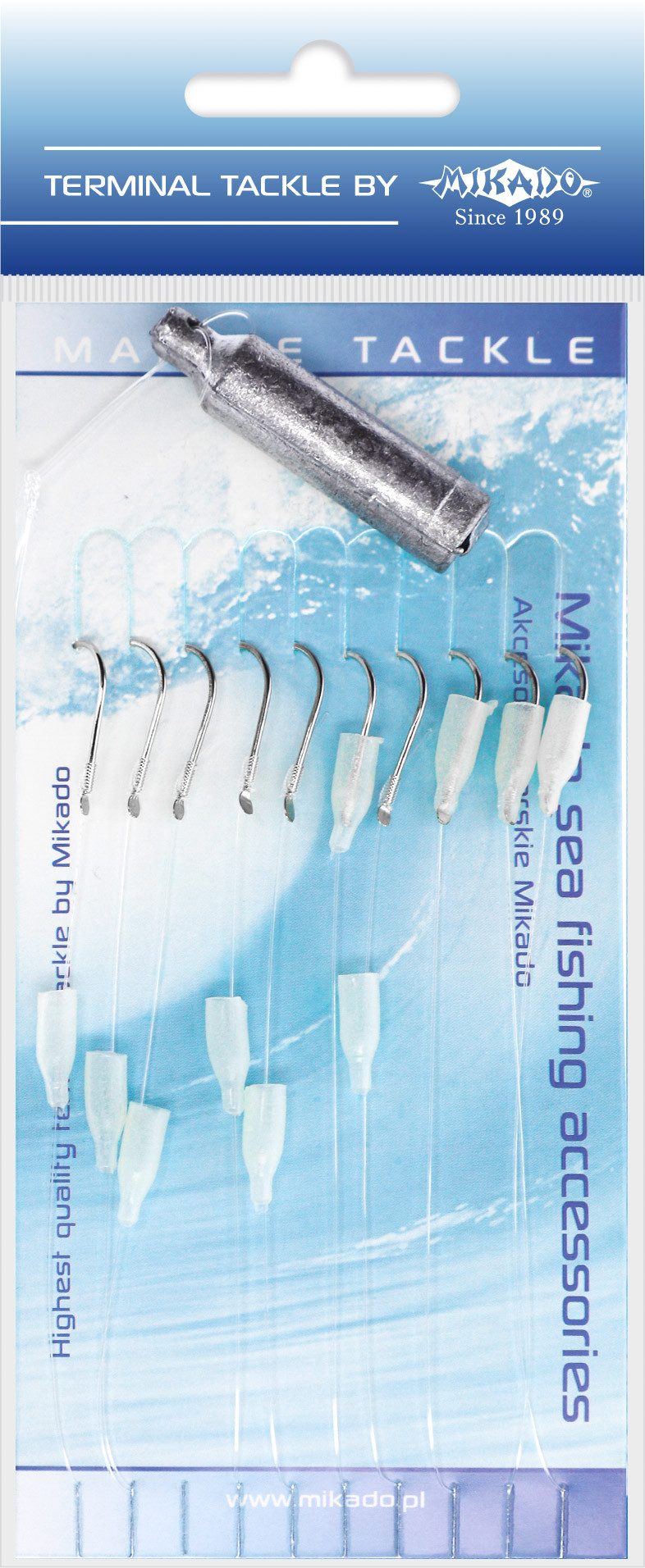 Vorfachschnur SEA FISHING SET LEADER 30g + Haken Gr. 6 + 0,35mm Vorfach - 10 Stück
