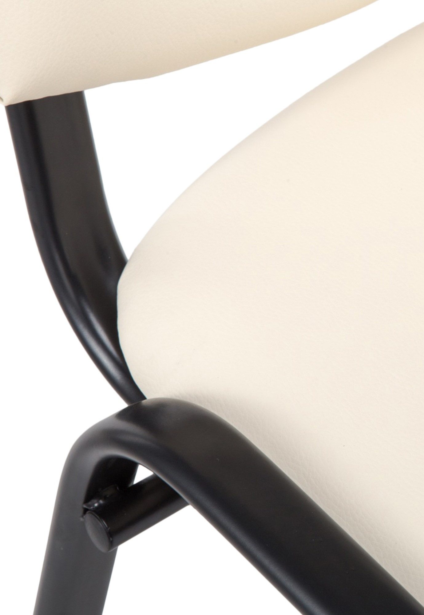 furnicato Besucherstuhl Stapelstuhl Ken 79x54x48 cm creme (1 St)