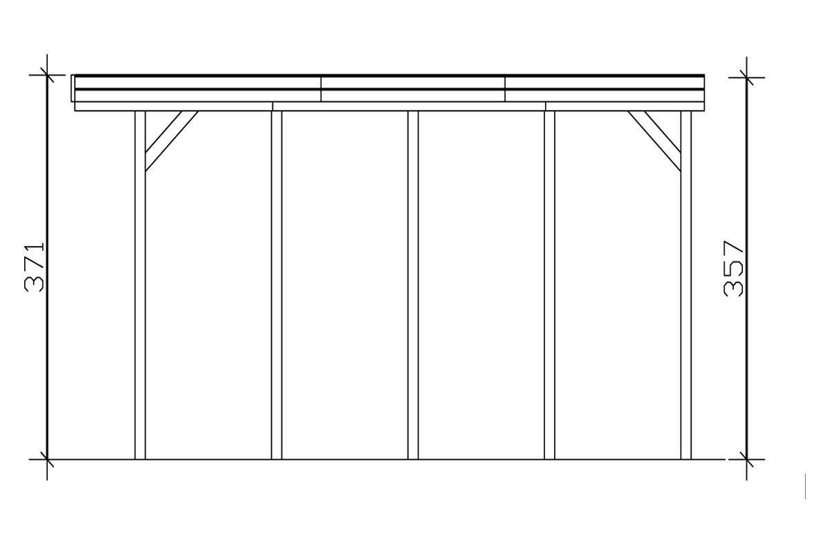 Skanholz Einzelcarport 397x708 cm, BxT: 350 Caravan-Friesland, Einfahrtshöhe cm