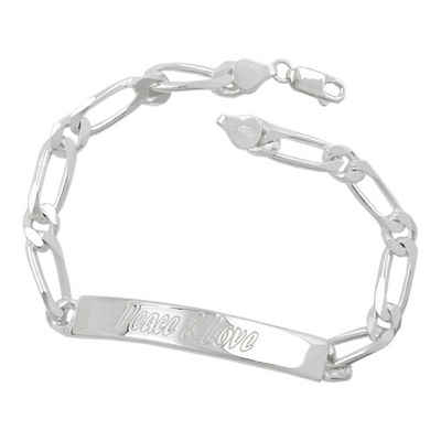 Erario D'Or ID Armband »Silberarmband 21 cm Figarokette, glänzend Silber 925«