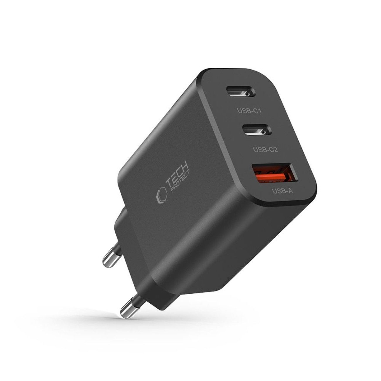 TECH PROTECT NC30W USB-Ladegerät (3000 mA, Einzelartikel, 1 x Tech-Protect NC30W Netzwerkladegerät, Dreifachanschluss mit PD und QC für schnelles Laden)