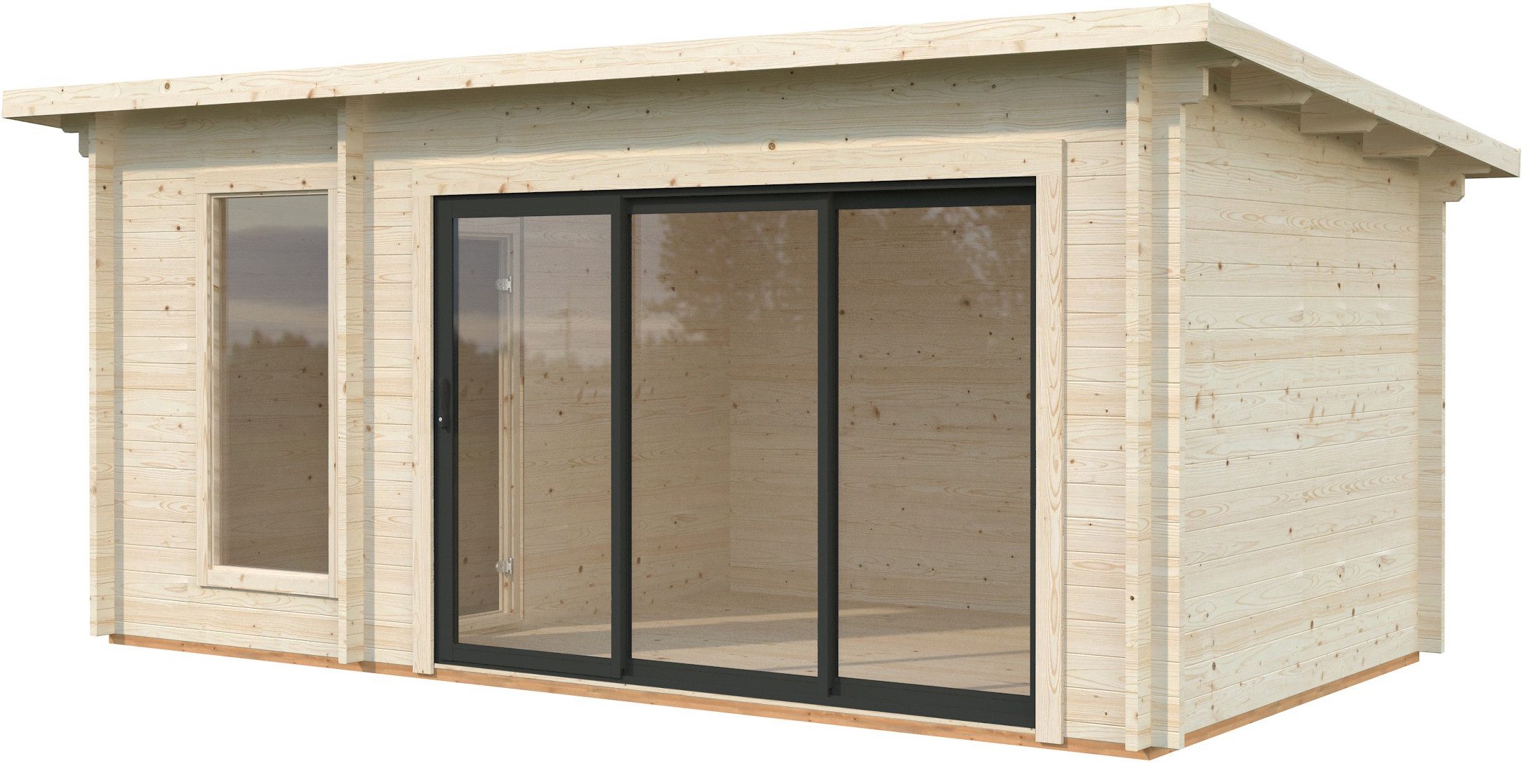 Palmako Sauna Sanna 12,8 m² Slide Plus, BxTxH: 564 x 329 x 239 cm, 44 mm
