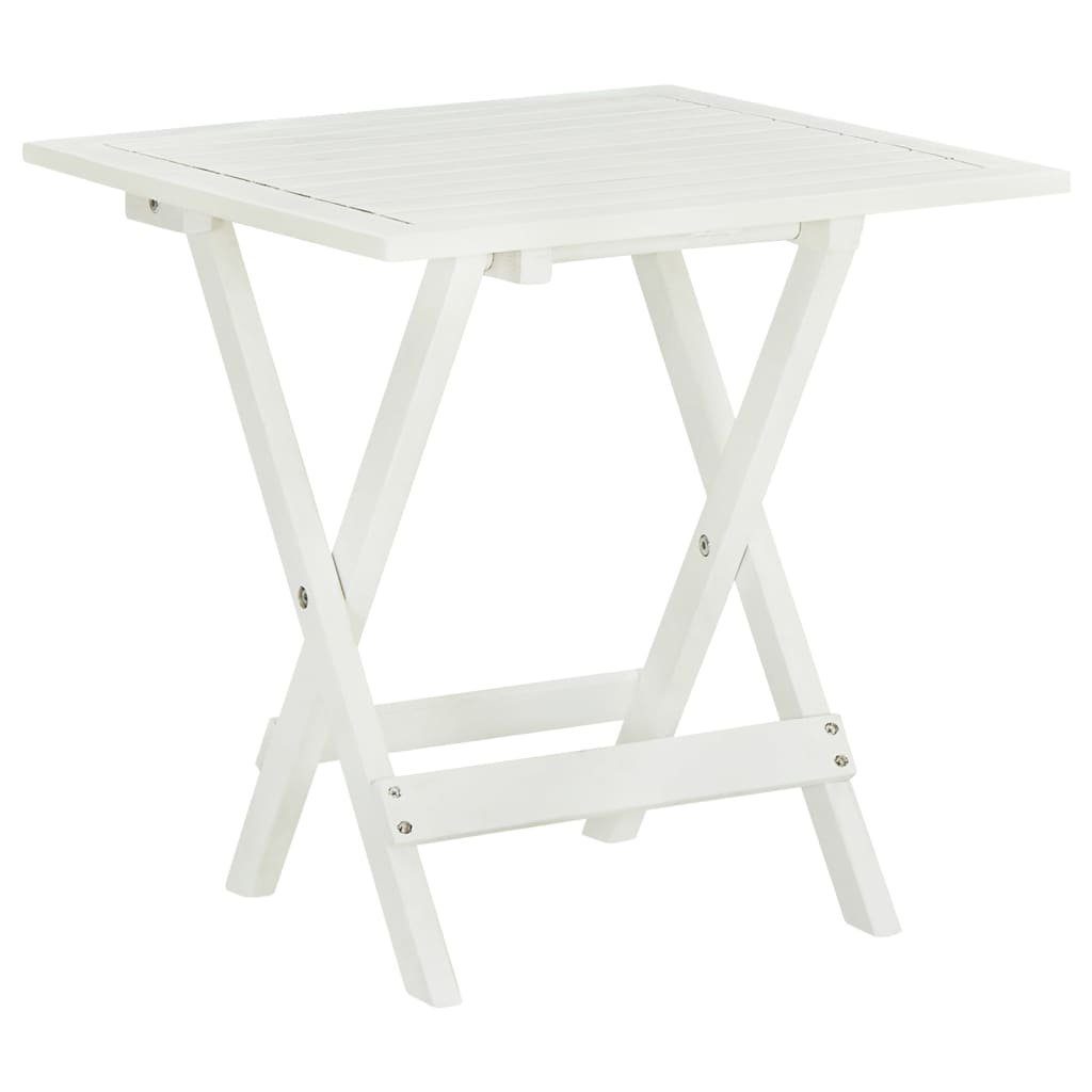 furnicato Gartentisch Bistrotisch Weiß 46x46x47 cm Akazie Massivholz | Tische