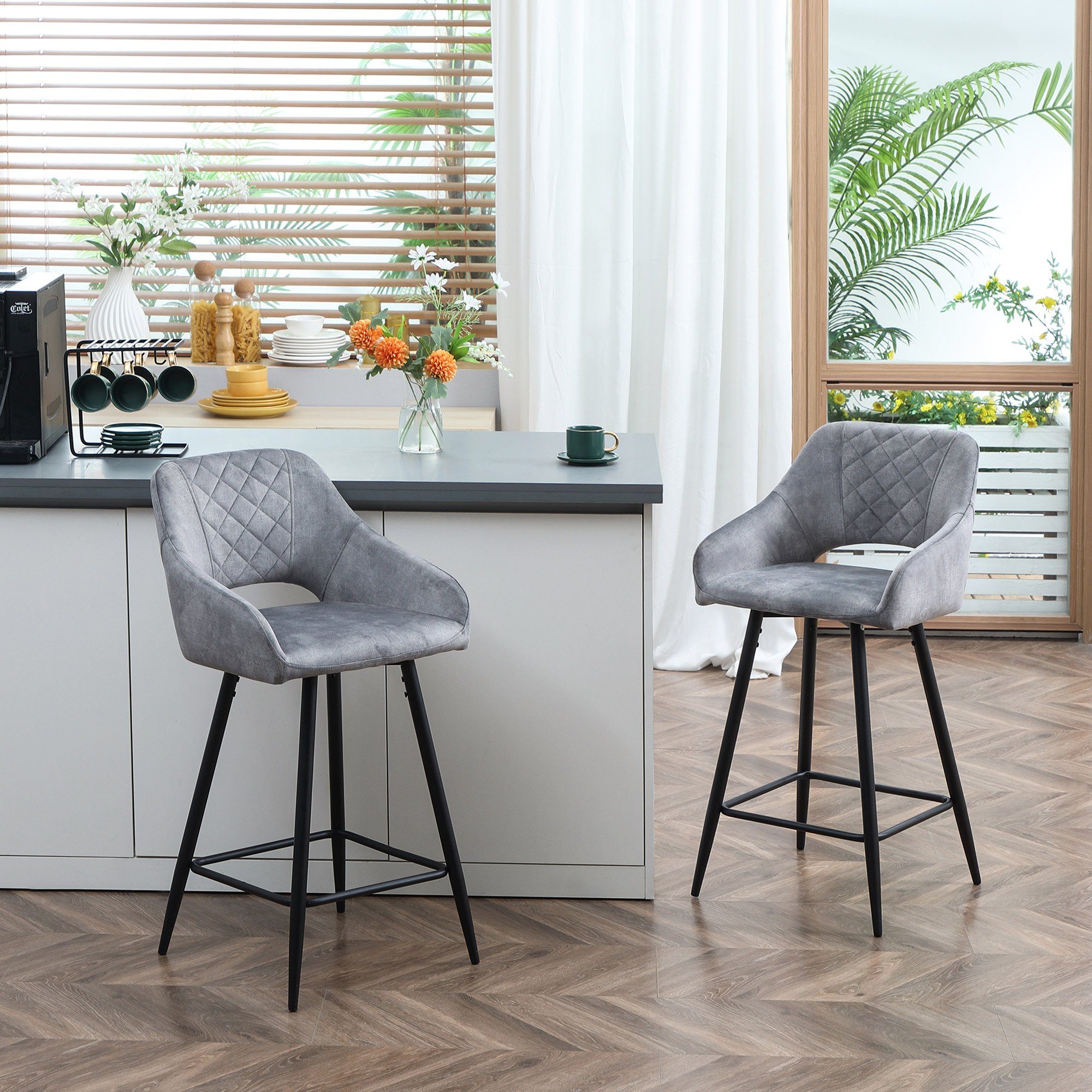 HOMCOM Barhocker Bistrohocker mit Fußstütze (Thekenhocker, günstig online kaufen
