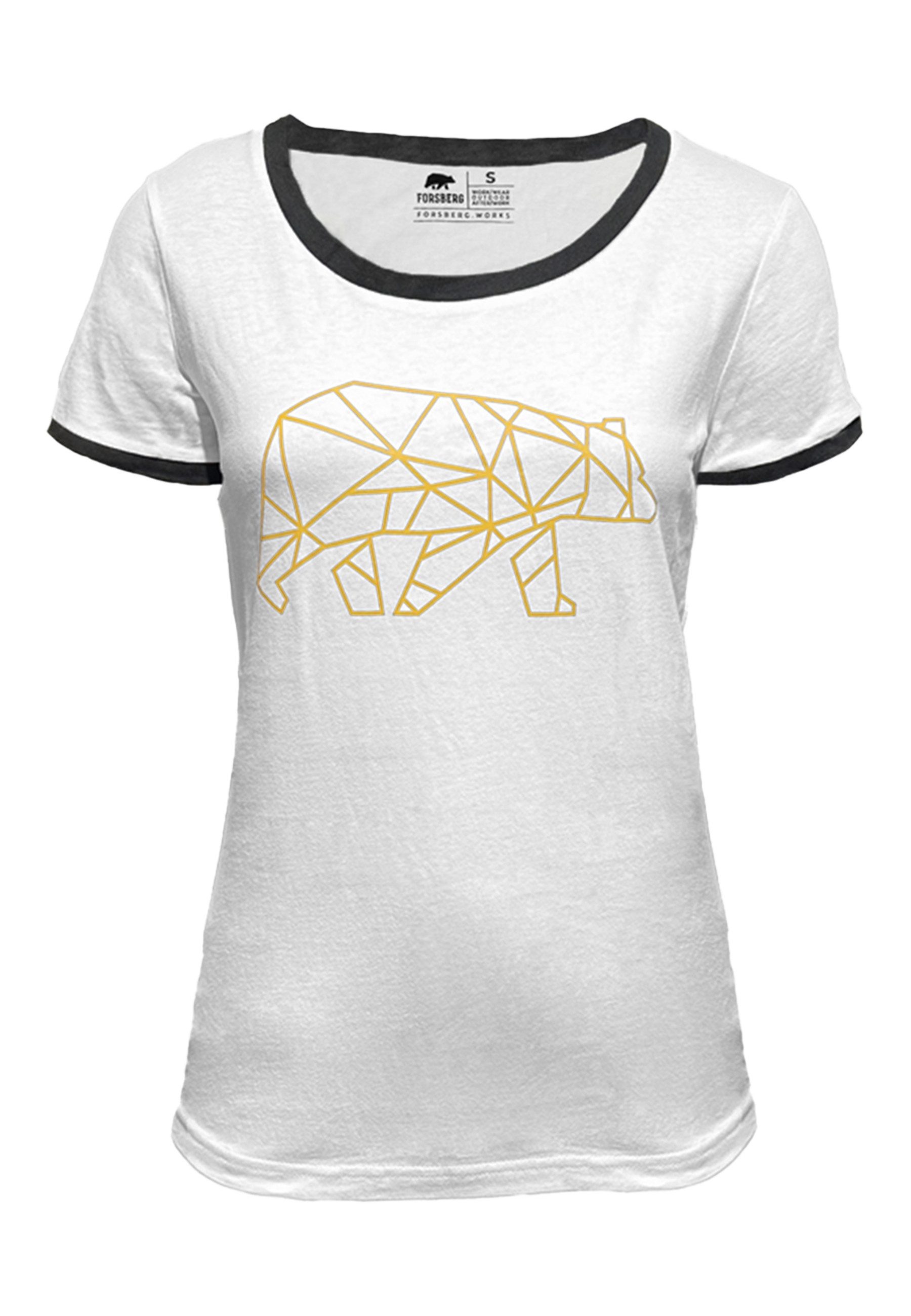 FORSBERG T-Shirt mit Bären-Brustlogo Damen