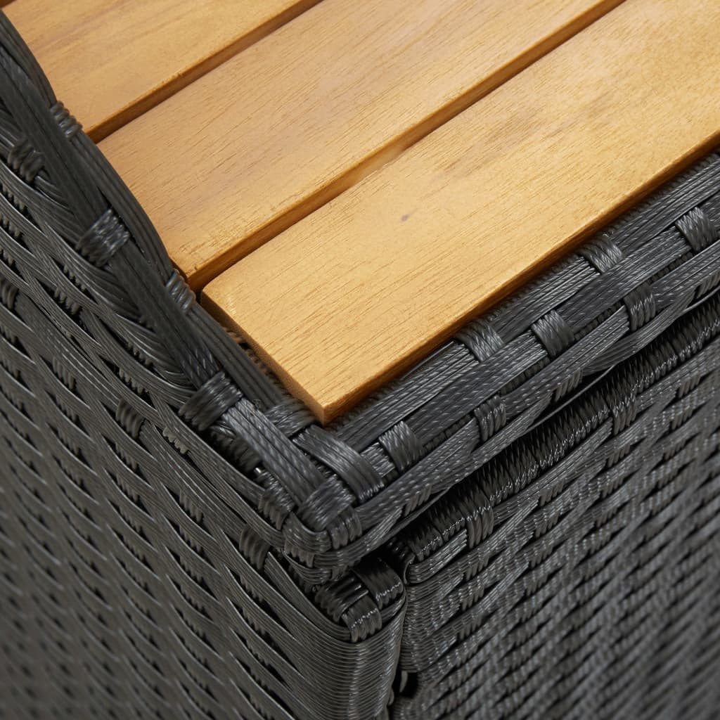 vidaXL Gartenbank 120 x 50 x 50 cm Sitzbank mit Stauraum 120 cm Polyrattan Schwarz