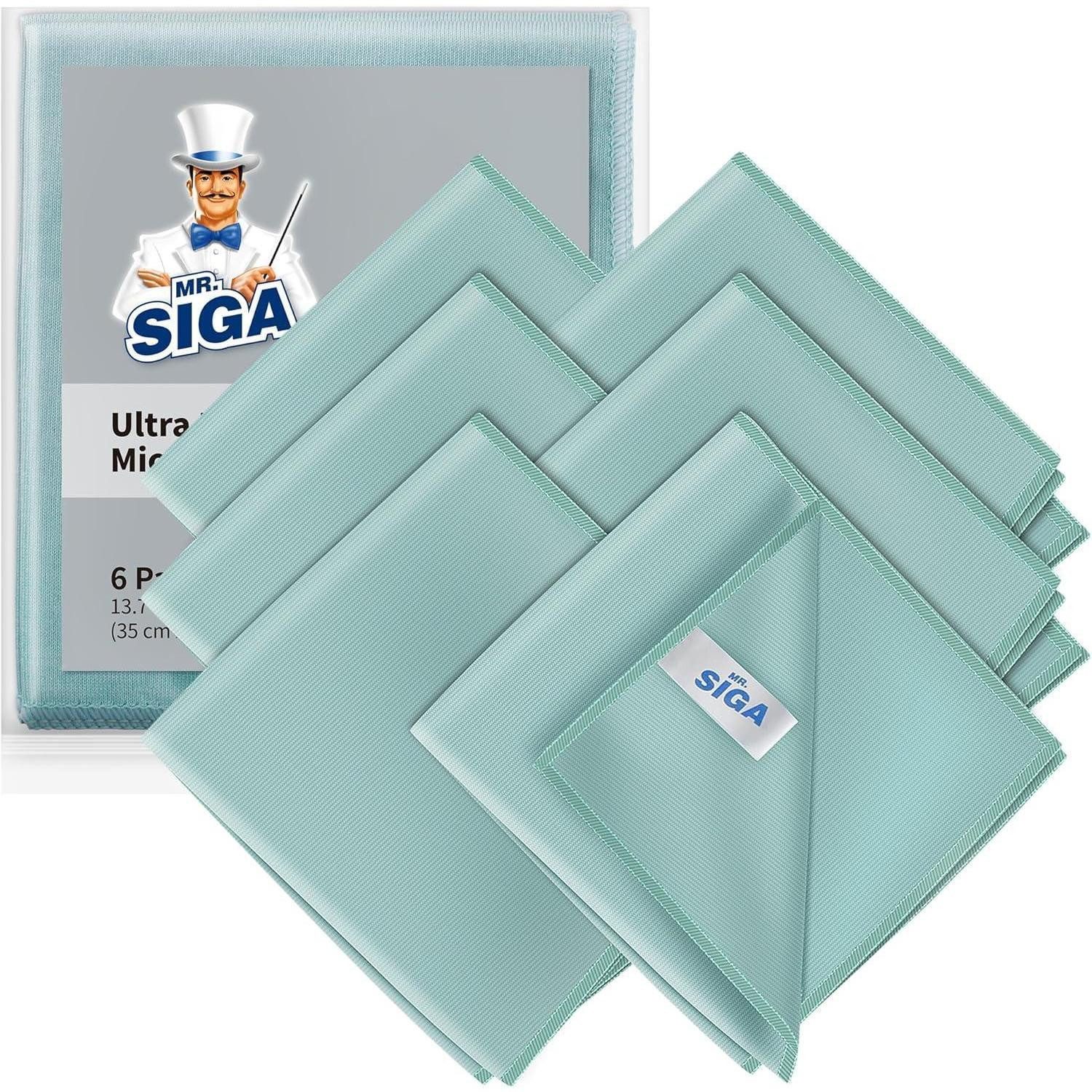 Ultrafeine Mikrofaser Reinigungstücher 6er Set 35x40cm Streifenfreie Mikrofasertuch