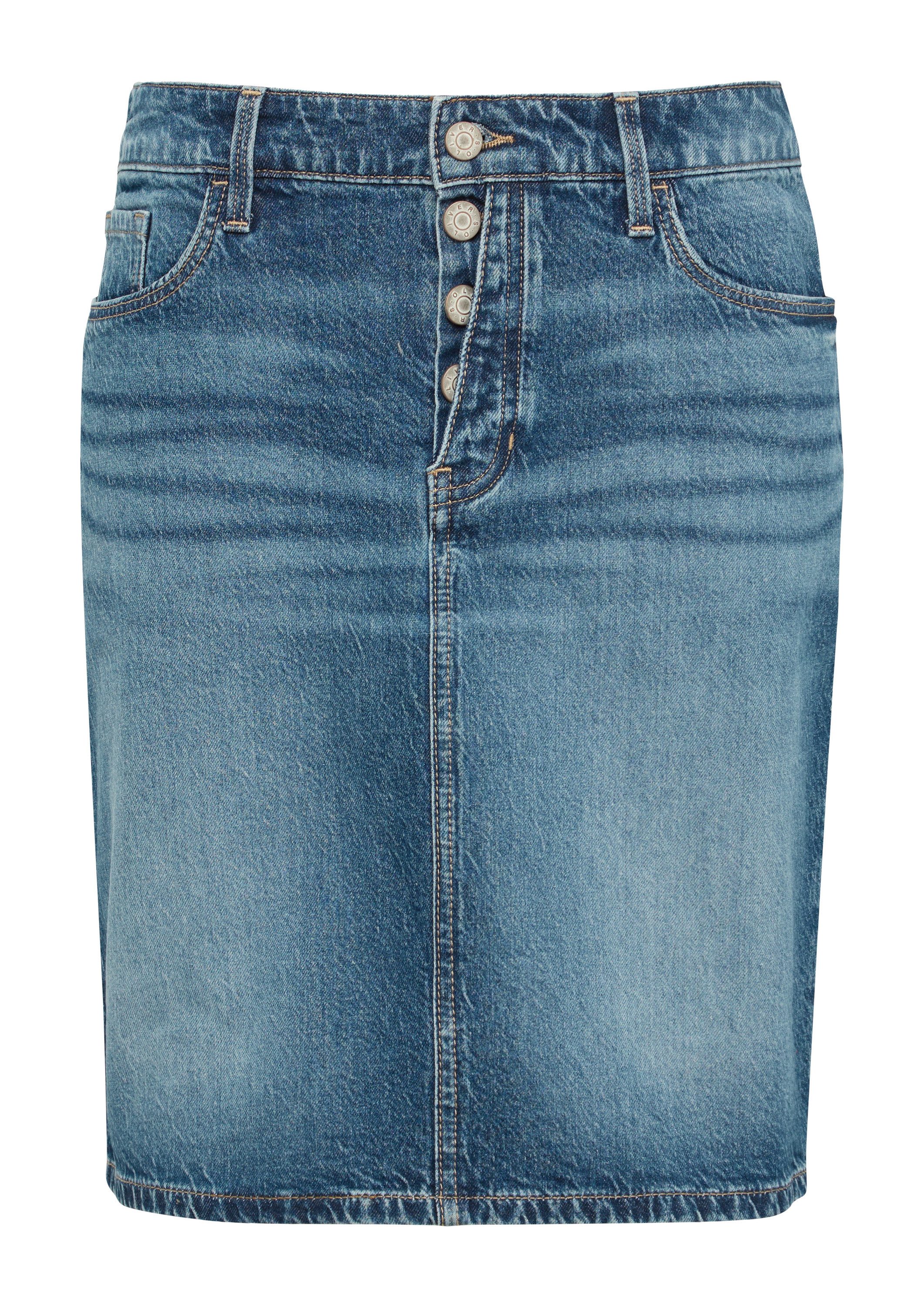 s.Oliver Minirock Rock Kurzer Jeans-Rock mit Knopfdetail, 360° Denim günstig online kaufen