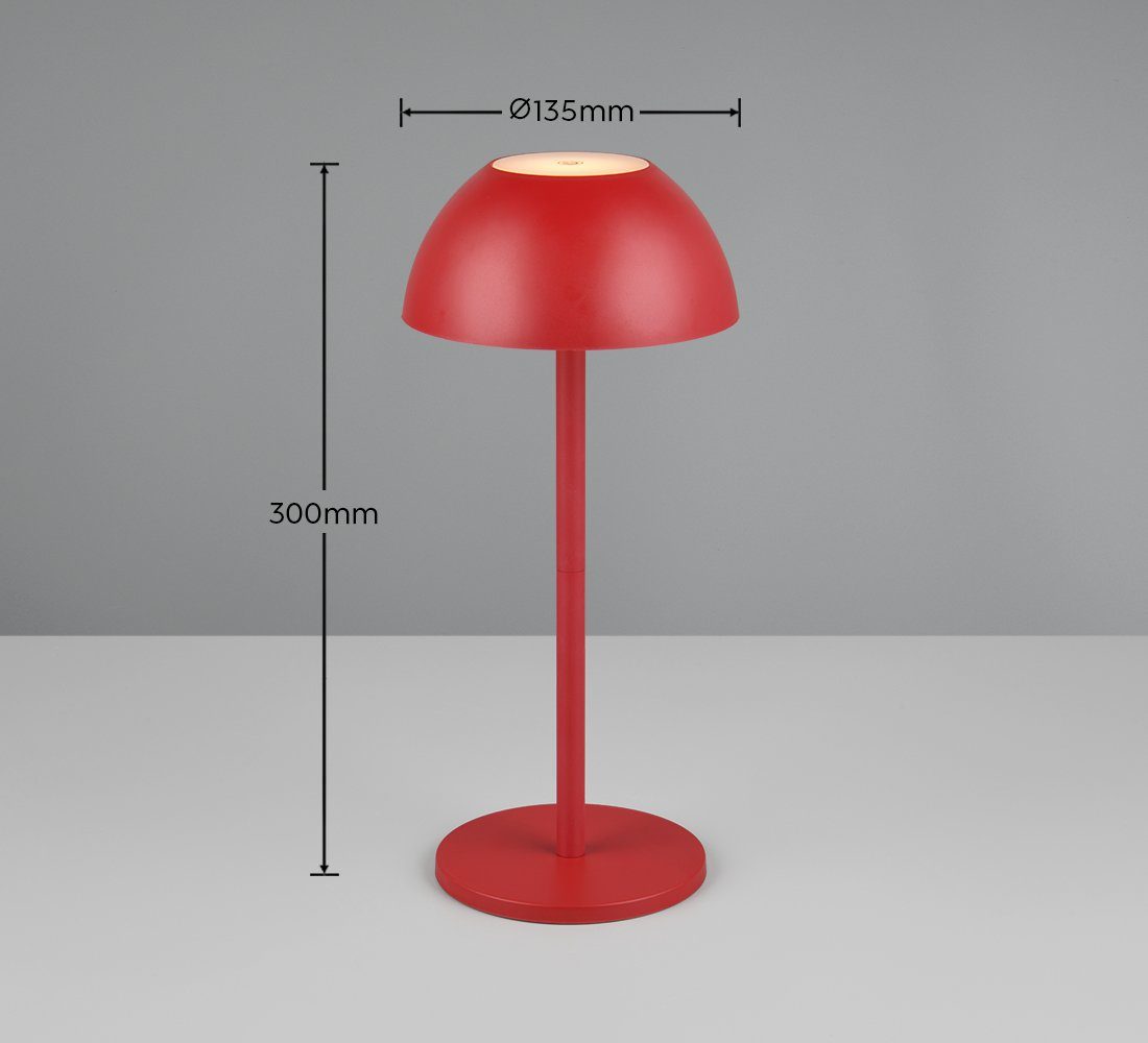 my home LED Außen-Tischleuchte Abbey Tischleuchte (Stück), Dimmfunktion, USB-Ladefunktion, LED fest integriert, Warmweiß, Outdoor Akku Tischlampe Pilzdesign, USB-C, 4-fach Touch Dimmer, IP54