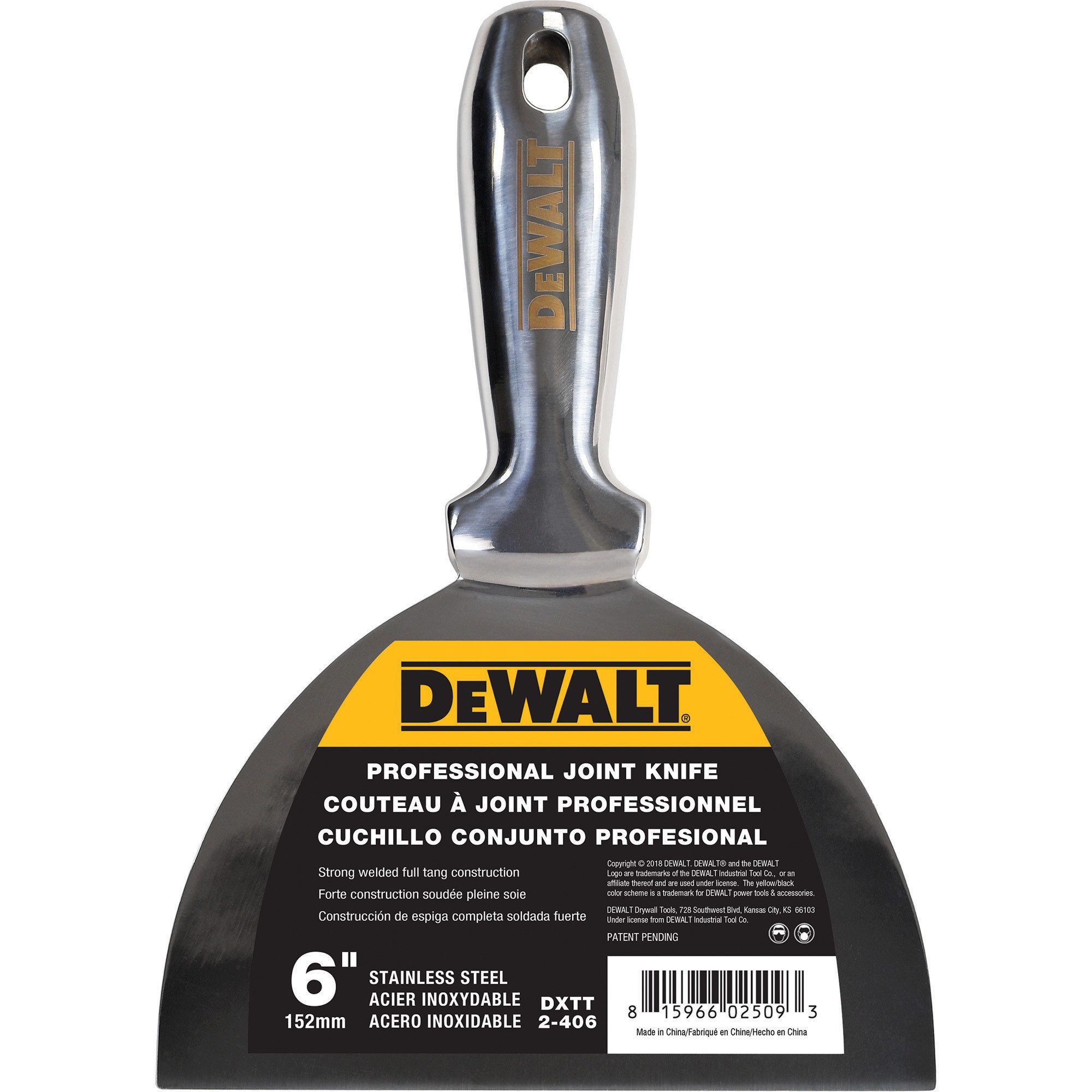 Flächenspachtel DeWALT Spachtel 152 mm Malerspachtel Schaber 2-406