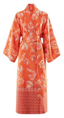 Bassetti Kimono CHIAIA, midi, Baumwolle, Gürtel, aus satinierter Baumwolle mit Blumenelementen