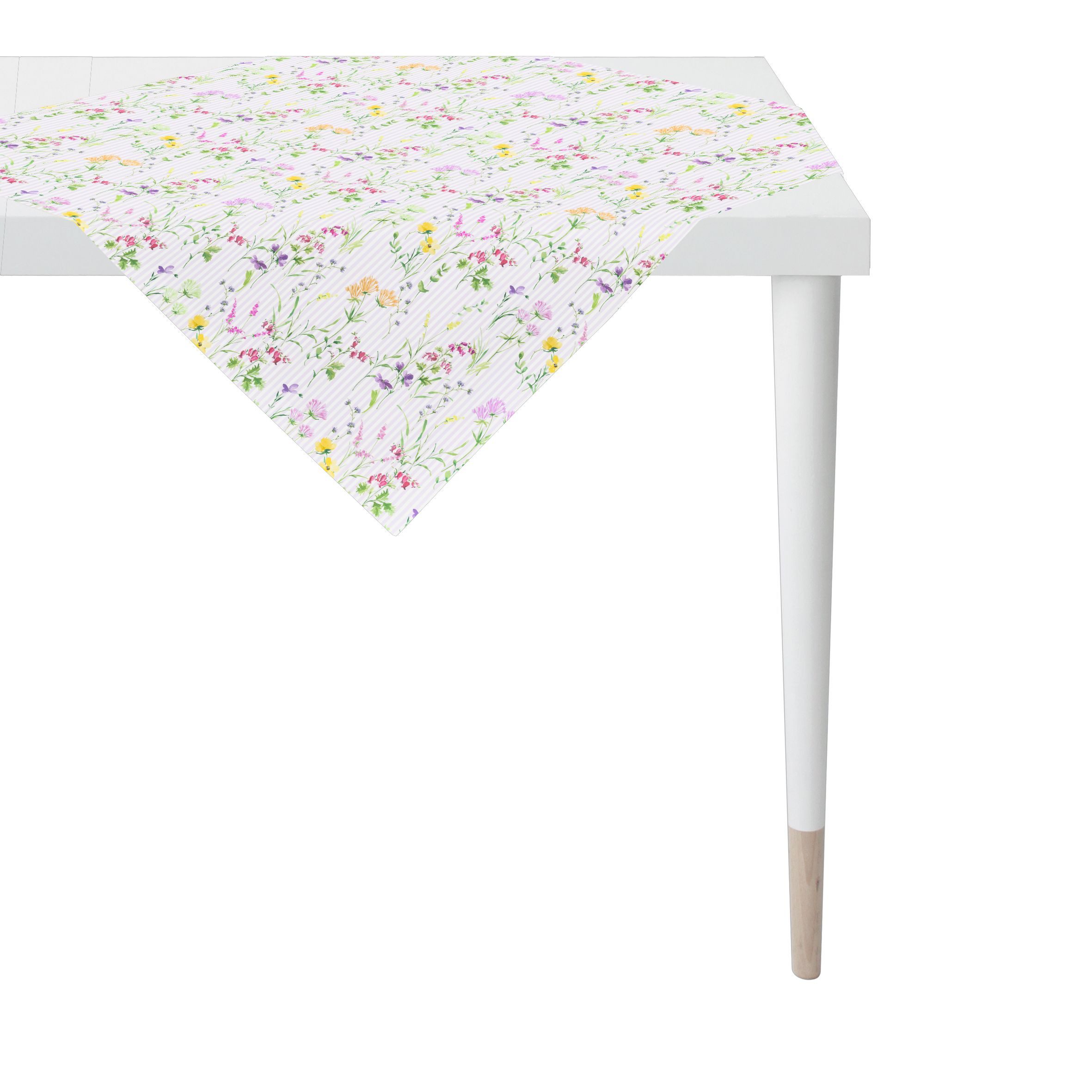 APELT Tischdecke 3105, verschiedene Frühlingsblüher auf einem Streifen